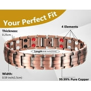 Magnetic Copper Bracelet for Men, 99.99% Pure Copper Bracelet with Magnets, 8.6 Wristband Jewerly Gift