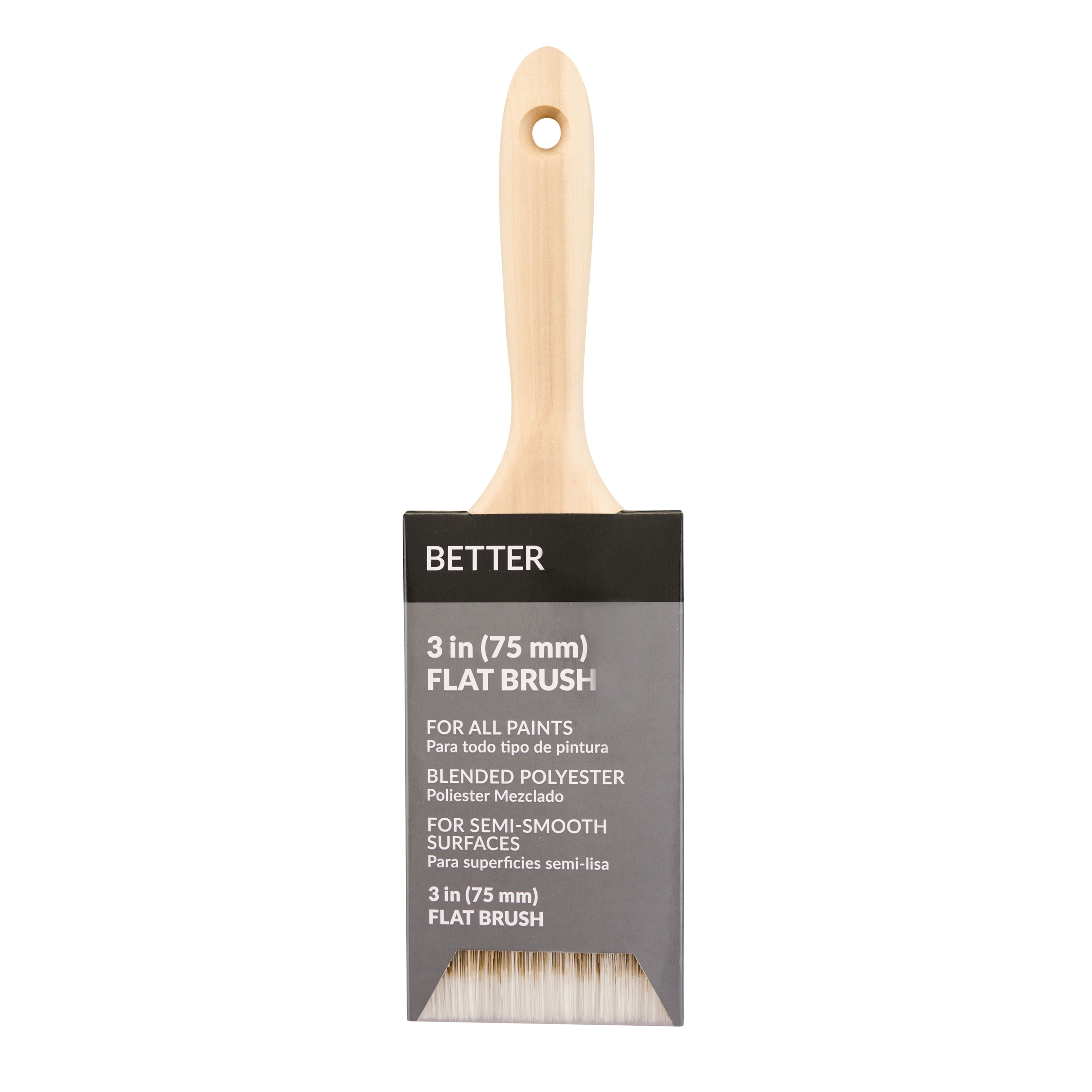 (2 pack) Better 3 in. Blended Polyester Flat Paint Brush