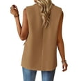 thumbnail image 5 of Xuanfei Women Solid Color Lapel Collar Button Sleeveless Office Blazer Vest, 5 of 7
