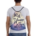 thumbnail image 2 of Kdxio Not All Those Who Wander Are Lost Print Drawstring Backpack Bag,Waterproof Draw String Back Sack, Gym Drawstring Bags Swim Bag For Unisex, 2 of 9