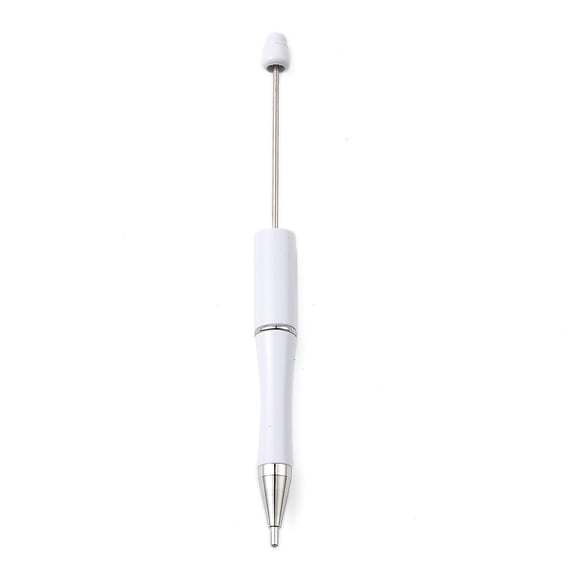 Plastic Nail Art Rhinestones Pickers Beadable Pens Dual-ended Nail Art Dotting Tools with Stainless Steel Finding White 148x11.5mm