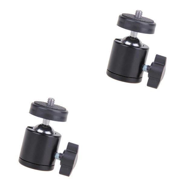 Methold Ball Head Mini Tripod Swivel Flashlight 1/4 Camera Screw Camcorder Monopod LED Mount Flash Foldable Phone Adapter Light negro 2piezas