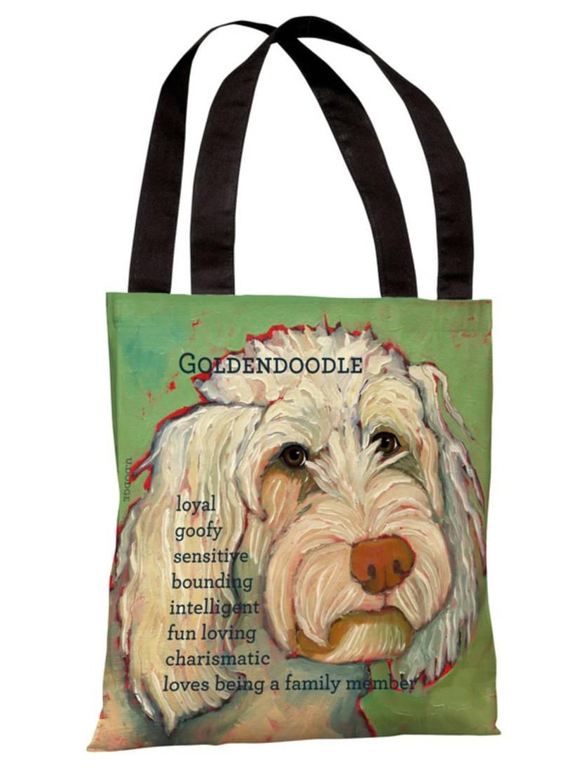 Christmas Personalized Shopping Tote Goldendoodle Love Cute Dog Tote Bag Reusable Custom Utility Eco Tote Bag