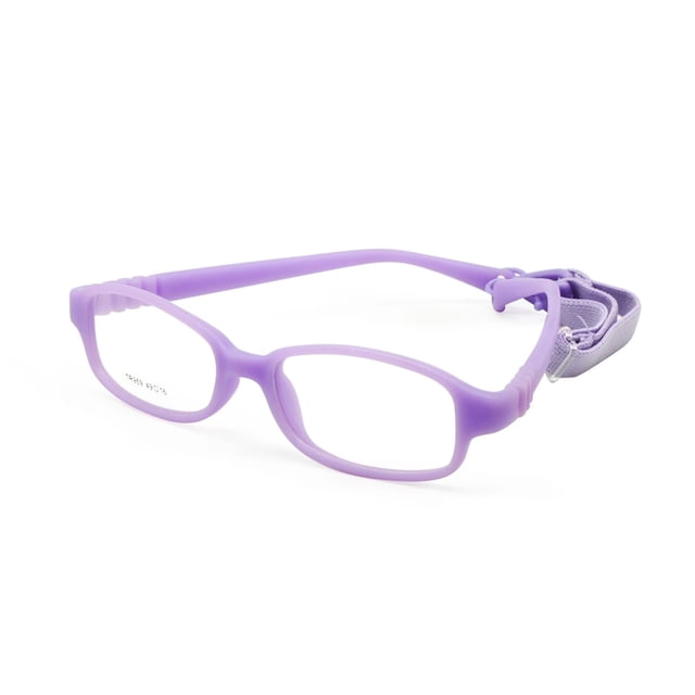 Gafas para niños y niñas, montura de gafas ópticas con correa, tamaño 49-16,6-8 años sin tornillo, gafas flexibles de una pieza para niños con cordón