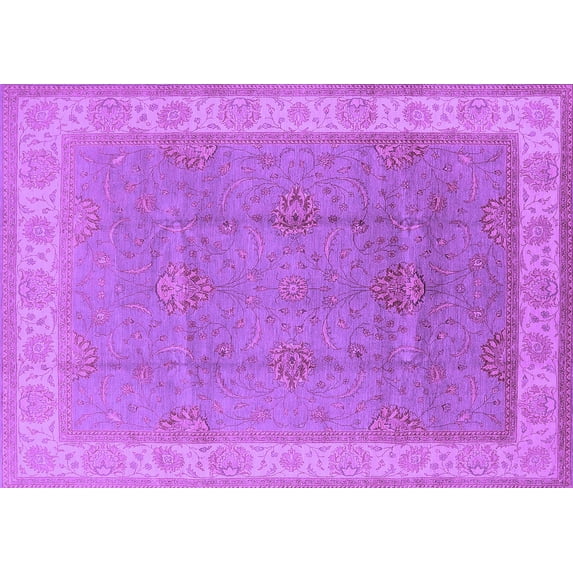 Ahgly Company Indoor Rectangle Oriental Purple Traditional Area Rugs, 6' x 9'