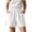 P22 White, variant on Tfken Womens High-Waisted Basic Shorts Stretch Stretchy Summer Linen Casual Shorts Wide-Leg Pockets Short Pants Elastic Waist Ladies Comfy Vacation Clothes Beige