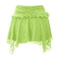 thumbnail image 3 of Fgnfyis Women's Lace Mini Skirt with Ruffled Detail Low Waist Tiered Pleated Flowy Design Style for a Delicate Green S, 3 of 3