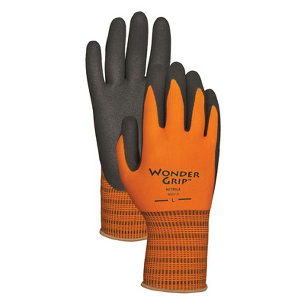 5PK Small Orange Wonder Grip Gloves With Double Coated Textured Nitrile