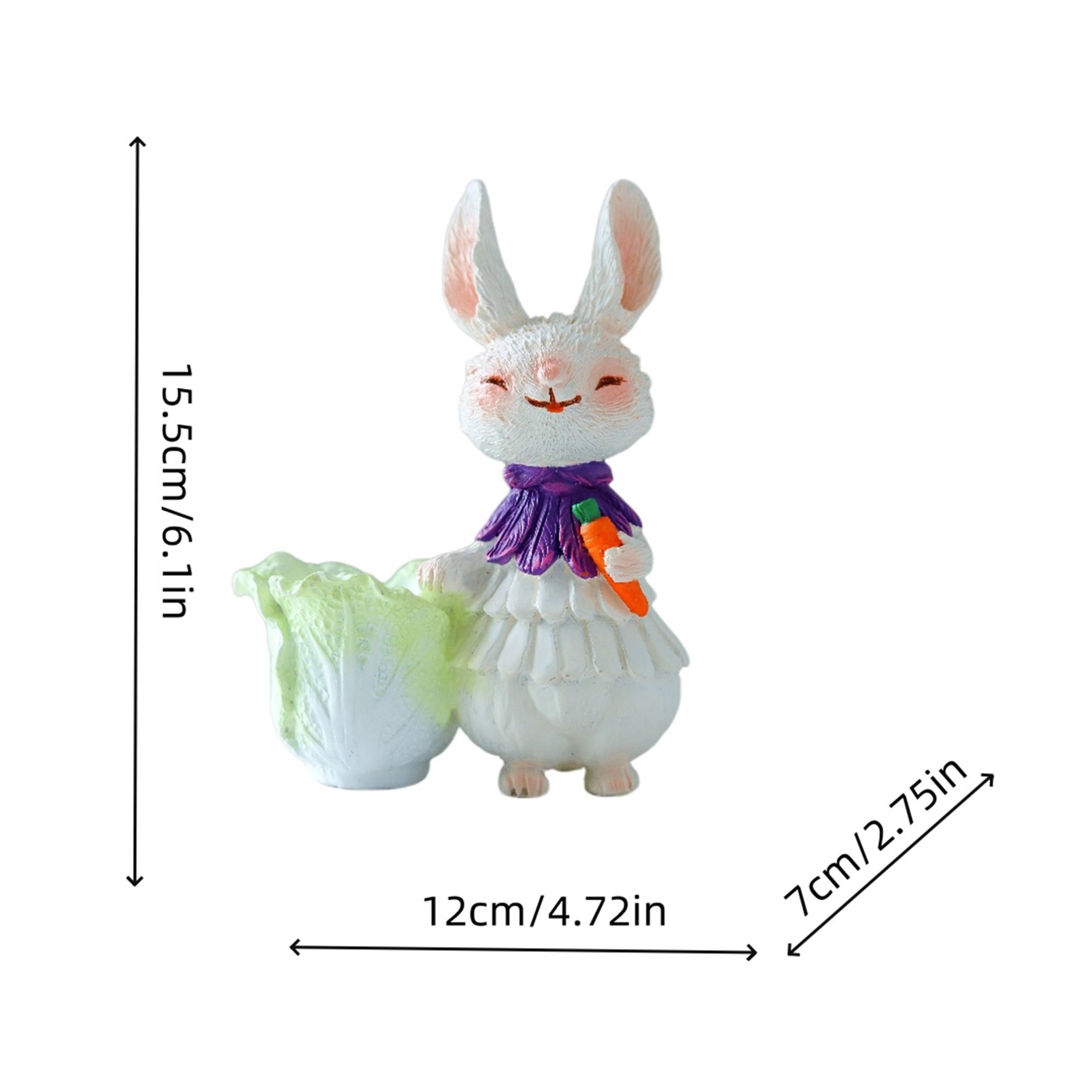 nvzhuang Easter Bunny Ornament, Outdoor Garden Sculpture Desktop Decoration Art Craft for Lawn Yard