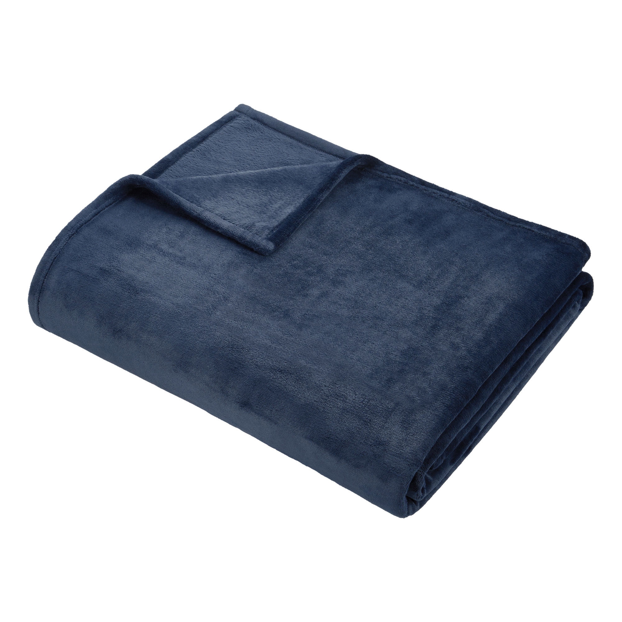 HOMETRENDS Navy Velvet Plush Blanket, King