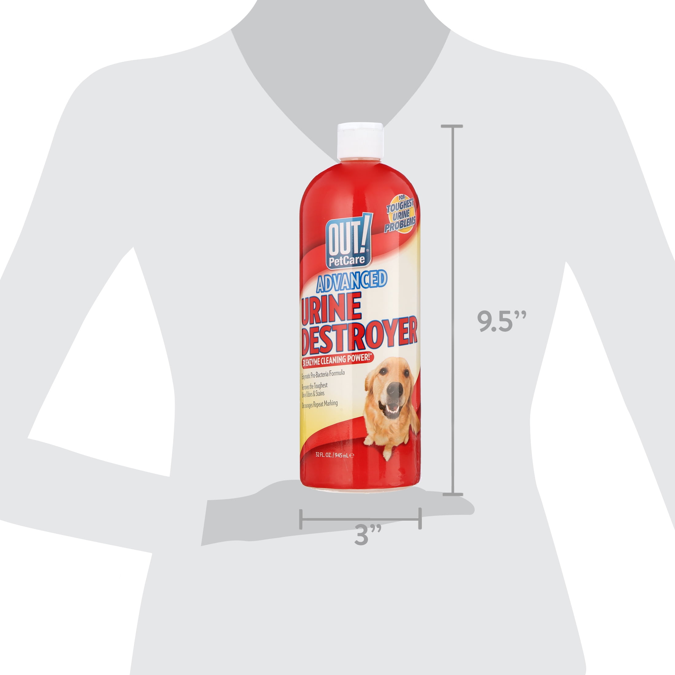 (4 pack) OUT! Multi-Surface Pet Urine Carpet Stain & Odor Remover - 32oz.