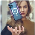 thumbnail image 6 of Case for iPhone 15, Clear Magnetic Phone Case Compatible with MagSafe, Anti-Scratch Shockproof Transparent Protective Cover Support Wireless Charging for iPhone 15, Purple, 6 of 10