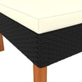 thumbnail image 4 of Sofá de esquina VidaXL negro con cojín blanco crema de poliratán, 4 of 5