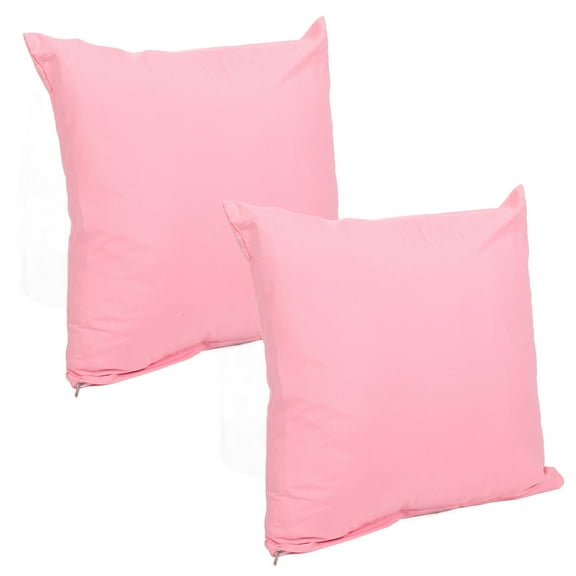 LOLIPPYY 2Pcs Decorative Throw Pillows for Sofa Brushed Fabric Pink No Insert Design