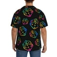 thumbnail image 7 of PAYOHTO Crazy Rainbow Dice Black Mens Hawaiian Casual Short-sleeved Shirt Tropical Summer Beach Button Down Shirts, 7 of 7