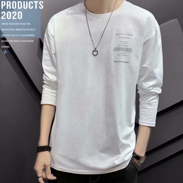 blusa de talla grande- Camiseta de manga larga con estampados únicos para hombre talla M-3XL Puro algodón Playeras camiseta viralpangjing