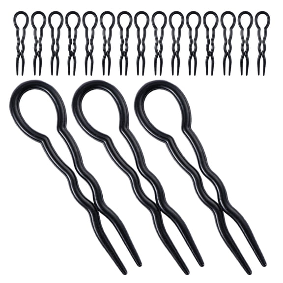 OUNONA 30Pcs Black U Shaped Hair Forks for Elegant Updo and Chignon Styles