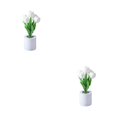 thumbnail image 4 of Cateissary Ambiente tranquilo y relajante con ingeniosa lámpara de flores luz nocturna ajustable 5 cabezas blancas 2Conjunto, 4 of 6
