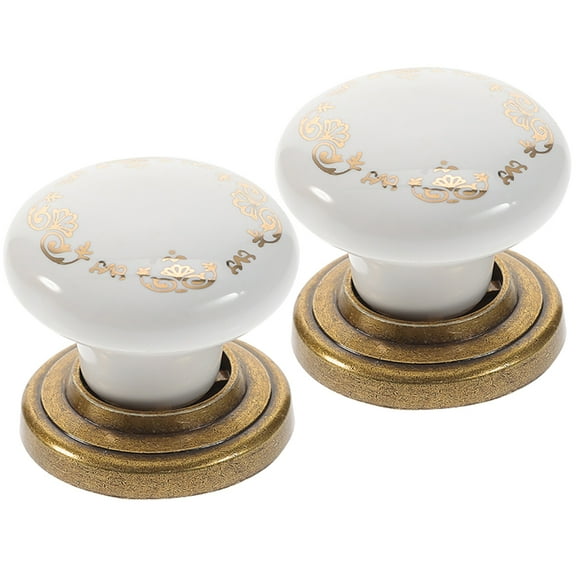 2 Pcs Door Handles Hinge Cabinet Furniture Knob Wood Knobs