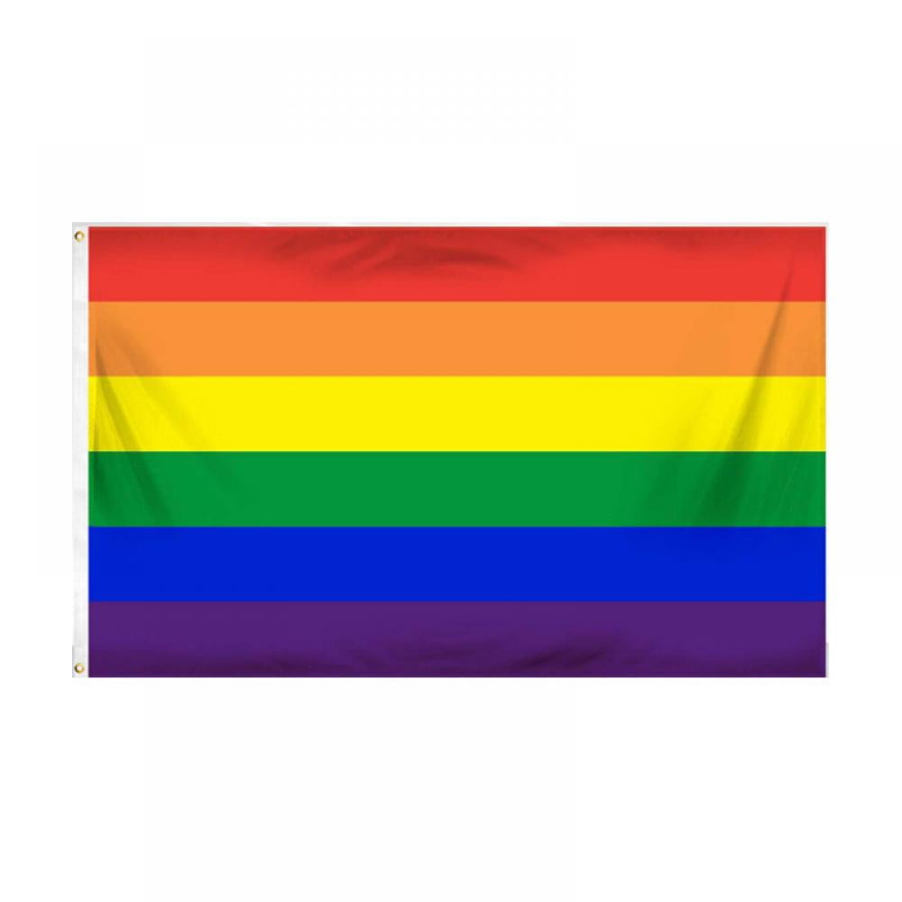 3X5 USA RAINBOW FLAG GAY LESBIAN NEW GLORY LGBT Transgender Nylon Poly Banner 
