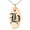 Rose, variant on Stainless Steel Letter H Initial Old English Monogram Engraved Small Oval Charm Pendant Necklace