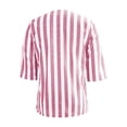 thumbnail image 5 of Women's Button Down Shirt Striped Linen Casual Lightweight Shirt Dresses Casual Breathable Loose Fit Blouse, 5 of 5