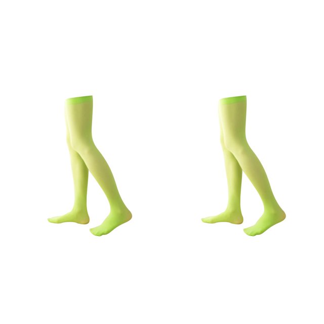 Sonducket 4X 32cm Calcetines hasta el muslo Antideslizantes Estilo preppy Botas de calcetín Medias hasta el muslo para diario Fiesta de Verde fluorescente 2Conjunto
