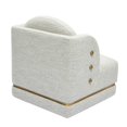 thumbnail image 4 of Earl Nubby Cotton White Chenille Accent Chair, 4 of 6