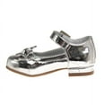 thumbnail image 5 of Mary Jane Dress Shoe Pumps for Girls, Low Heel Hook Loop Buckle, Silver (Size 7 Toddler), 5 of 7
