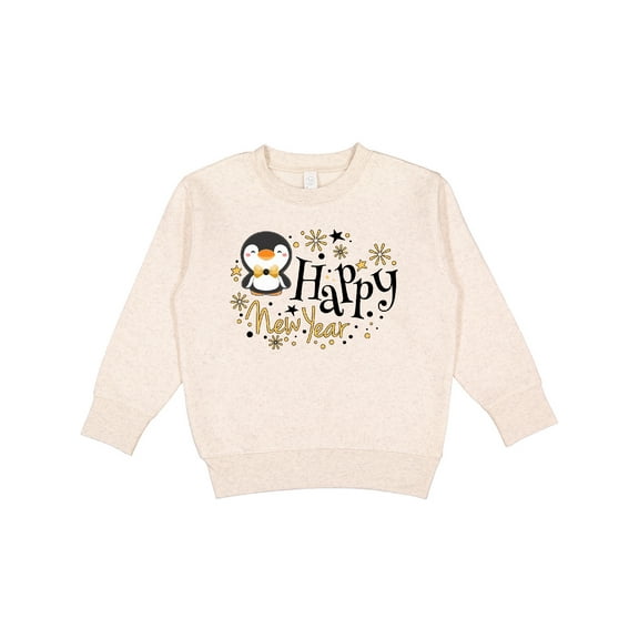 Inktastic Happy New Year with Cute Penguin Toddler Sweatshirt