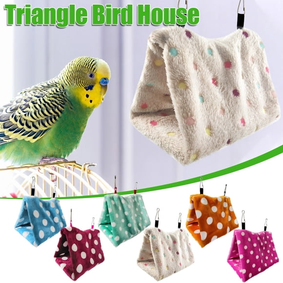 Xihbxyly Casita para Pájaros de Invierno, Diseño de Cabaña de Lana Suave, Cómoda Tienda de Campaña para Dormir, Fácil de Colgar, Cama para Loros y Agapornis, Antiestrés, Disponible En Tres Tamaños, d