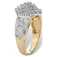 thumbnail image 2 of PalmBeach Jewelry 1/4 TCW Round Diamond 18k Gold-Plated or Platinum-Plated Sterling Silver Marquise-Shaped Cluster Ring, 2 of 5