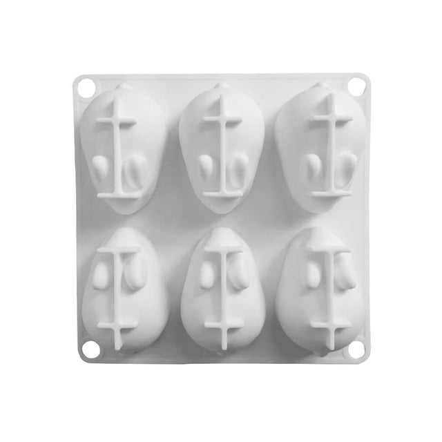 Kearding Mousse Cake Mold 6 ranuras 3D Animal Design Mousse Molde de silicona para hornear Herramientas y accesorios para hornear Kearding HA001186-00
