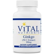 Vital Nutrients - Ginkgo (50:1 Extract) - Supports Mental Acuity and Circulation - 90 Capsules per Bottle - 80 mg