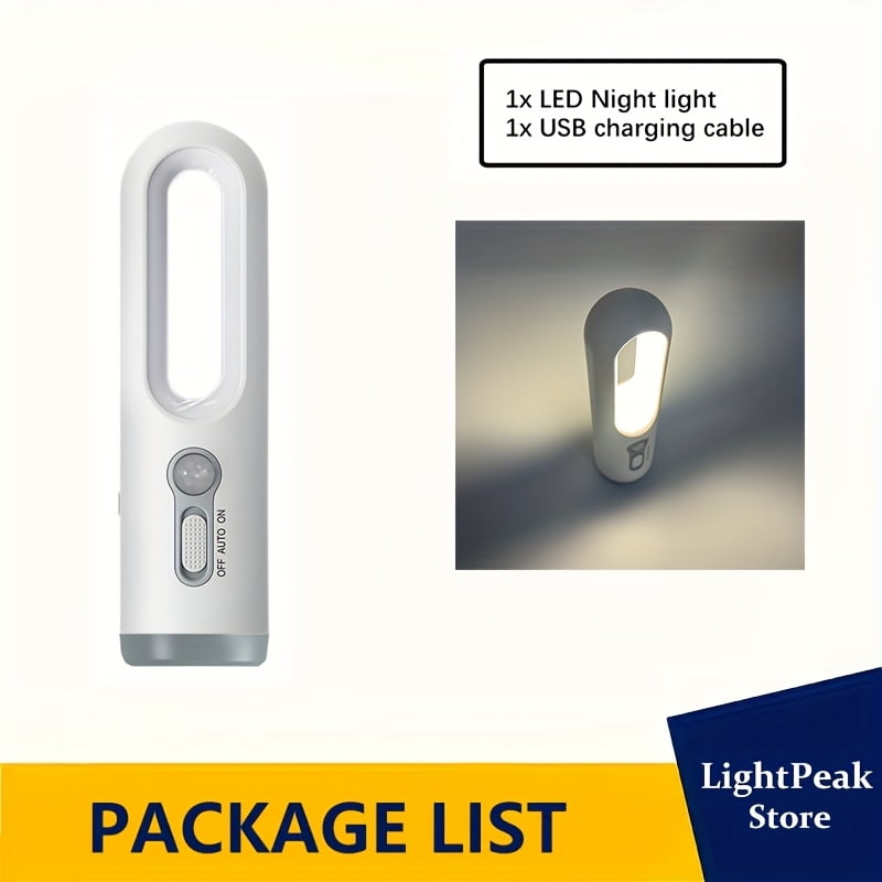 Rechargeable Motion Sensor Night Light 3 in 1 Portable LED Night Light Flashlight for Bedroom, Bathroom and Camping Outdoor