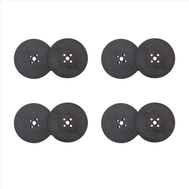 4Pack Typewriter Ribbon Twin Spool Typewriter Ribbon Red and Black Twin Spool Replacement Pack for Most Typewriter,4 x Typewriter ribbons,Black & Red