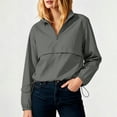 thumbnail image 2 of Qiggri Womens Windbreaker Lightweight Jackets Hooded Quarter Zip Pullover Windproof Waterproof Rain Coats Hiking Casual Outdoor Pockets Fall 2026 XXL, 2 of 8