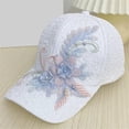 thumbnail image 2 of HuangHuanChen Women's Baseball Cap Summer Lace Style Mesh Back Sun Hat Running Cap Floral Baseball Cap Cotton Dad Hat Adjustable Ball Cap for Women White One Size, 2 of 7