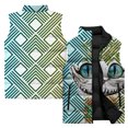 thumbnail image 3 of Chalecos de hombre modernos y cómodos Chaleco con estampado de gato elegante para hombre Chaquetas de invierno casuales y cálidas para hombre Chaleco de viento frío Ropa fresca, 3 of 5