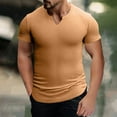 thumbnail image 2 of Mens Muscle Slim T Shirts Summer V Neck Gym Shirt Casual Cotton Workout Athletic Longline Tees, 2 of 6
