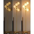thumbnail image 4 of Dimmable Gold Floor Lamp, 64IN Tall Standing Lamps with 5  Soft Warm White Eye Care 3000K G9 Bulbs, Mid Century Modern Floor Lamp for Living Room Bedroom Office, 4 of 15
