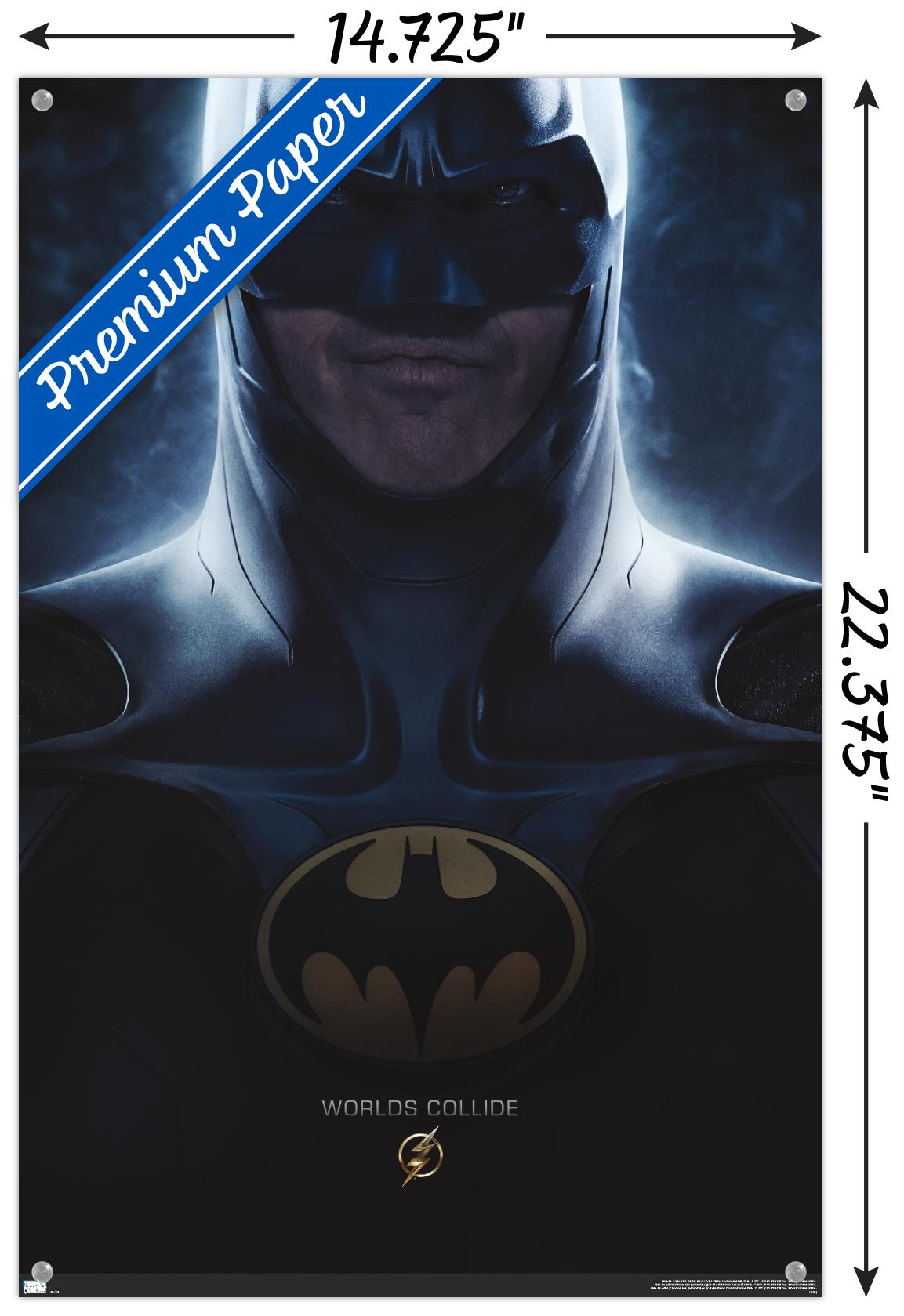 DC Comics Movie The Flash - Batman One Sheet Wall Poster with Push Pins, 14.725" x 22.375"