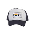 thumbnail image 1 of Gravity Threads LGBTQ+ Love Rainbow Heart Patch Trucker Hat - White/Navy, 1 of 1