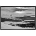 thumbnail image 3 of PixonSign Framed Canvas Print Wall Art Mist and Mountain Peaks Nature Wilderness Photography Realism Rustic Relax/Calm Grey Dark Black and White for Living Room, Bedroom, Office - 16"x24" Black, 3 of 5
