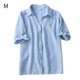 thumbnail image 1 of Camisa de lunares Blusa informal de verano con cuello en V Manga corta Top de mujer, Azul claro, M Methold AP001522-09B, 1 of 7