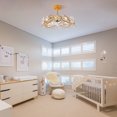 thumbnail image 6 of Garwarm 20.47" Gold Fandelier Ceiling Fan with Light, Flower Crystal Chandelier Ceiling Fan with Light and Remote Control, Modern Caged Enclosed 6 Speeds for Girl's Bedroom, Nursery, Living Room, 6 of 15