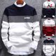 thumbnail image 4 of A.m moda hombres bloque de Color Patchwork O cuello de manga larga suéter de punto Top blusapangjing, 4 of 4