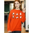 thumbnail image 2 of Ghost Cats Hiding Sheets Halloween Costume Pet Lovers Crewneck Sweatshirt, 3XL, Orange, 2 of 6