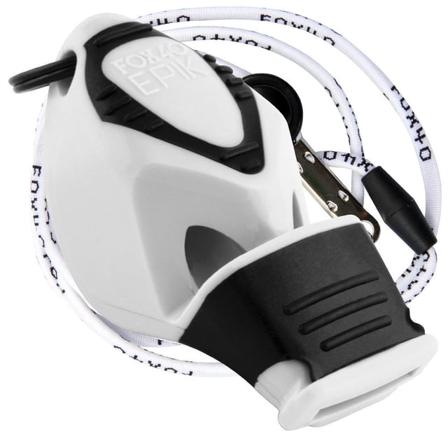 Silbato Fox 40 Epik CMG con agarre acolchado para la boca, blanco