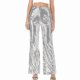 thumbnail image 4 of Shiny Metallic Flare Leggings For Women, Sexy High Waisted Bell Bottom Pants, 4 of 5
